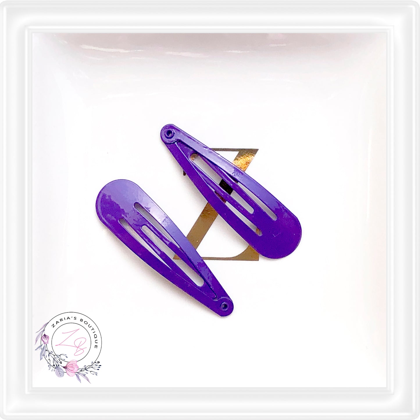 • 5cm Snap Hair Clips • 10 pcs • Dark Purple •