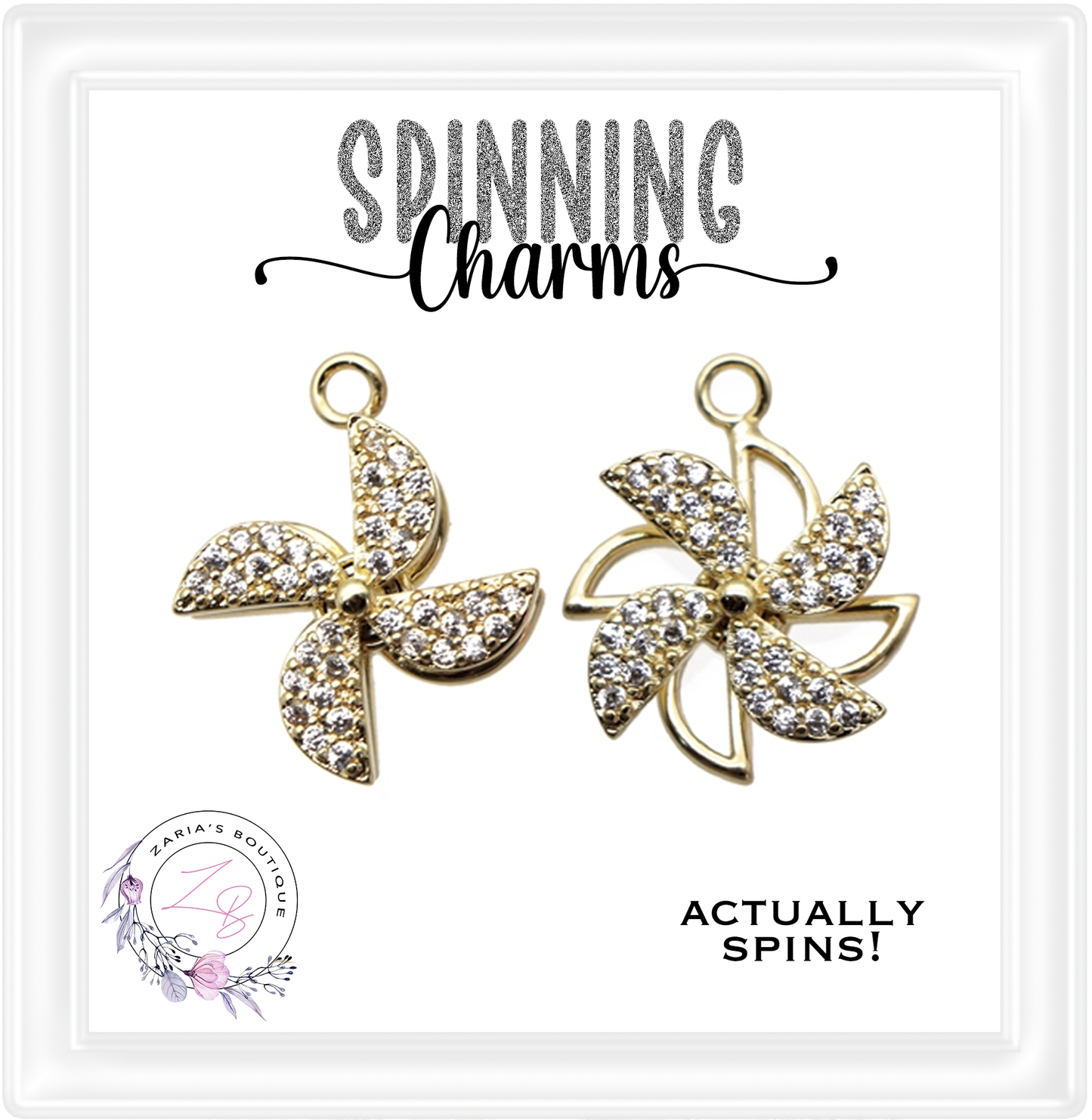 ⋅ Spinning Windmills ⋅ Pinwheel Charms ⋅ Jewellery Components ⋅ 1 pc
