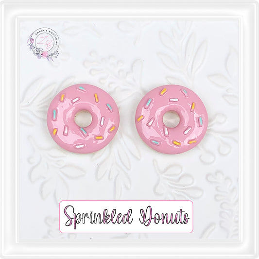 ⋅ Sprinkled Donuts ⋅ Flatback Cabochon Resin Embellishments ⋅ 2 pieces ⋅