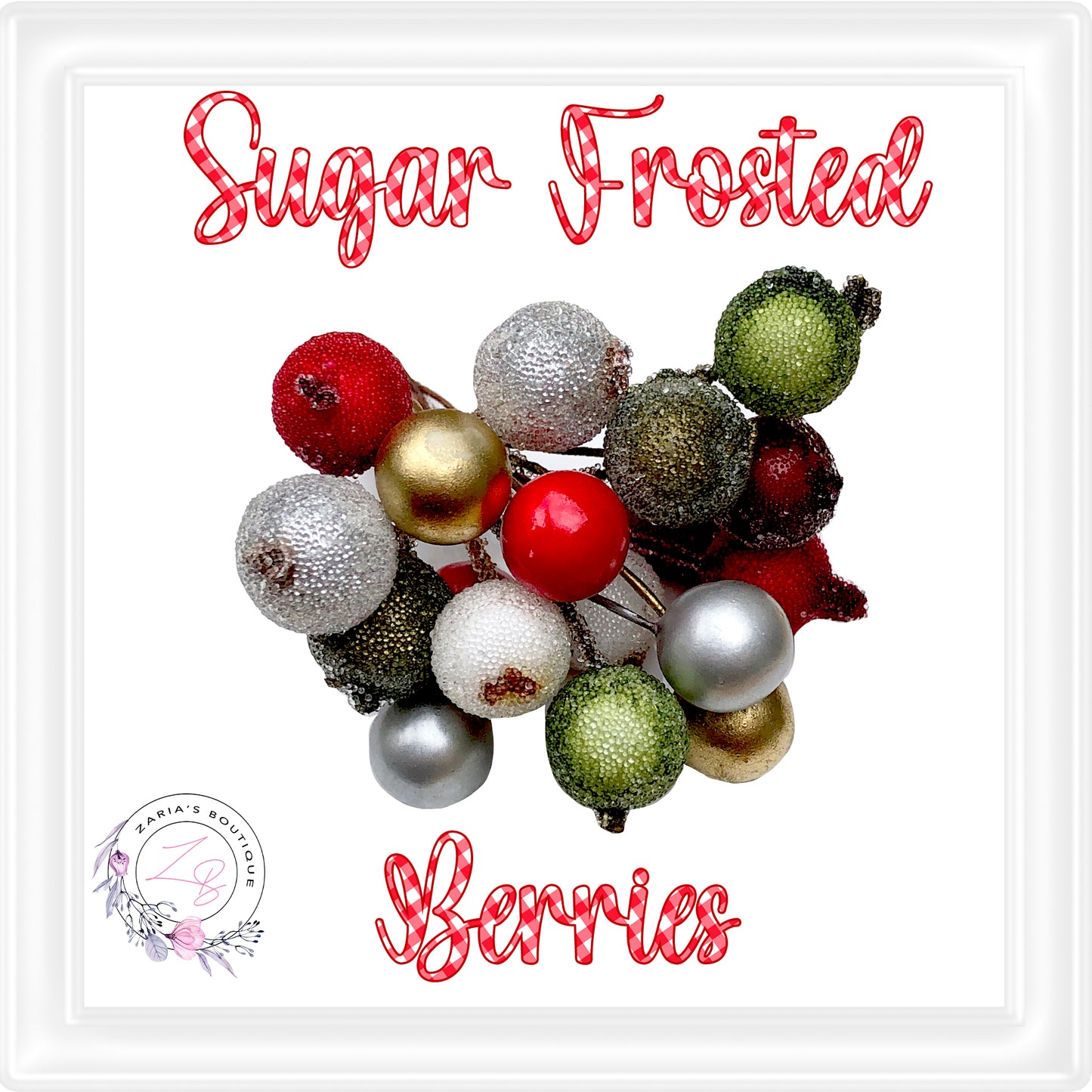 ⋅ Sugar Frosted Christmas Berries ⋅ 9 Colours ⋅ Single Colours or Mixed Bunch ⋅