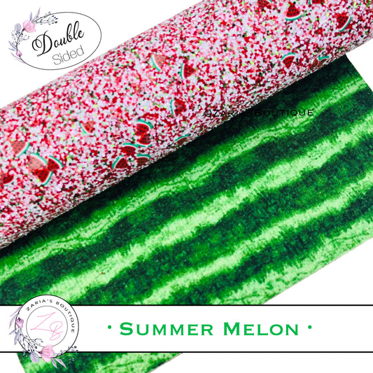 ⋅ Summer Melon ⋅ DOUBLE-SIDED Watermelon Chunky Glitter & Fabric