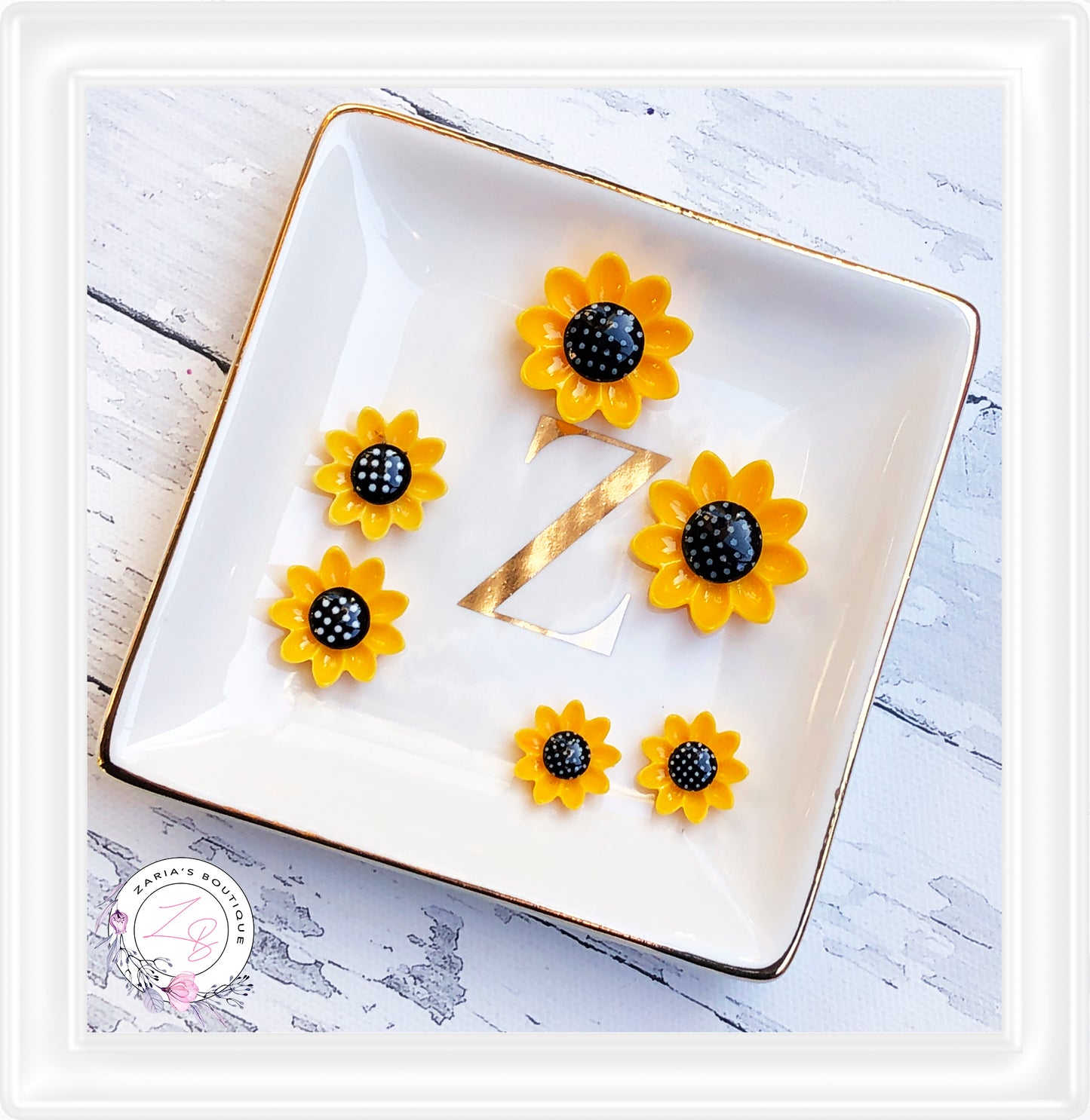 ⋅ Sunflowers ⋅ Flatback Resin Cabochon Embellishments ⋅ 3 sizes ⋅