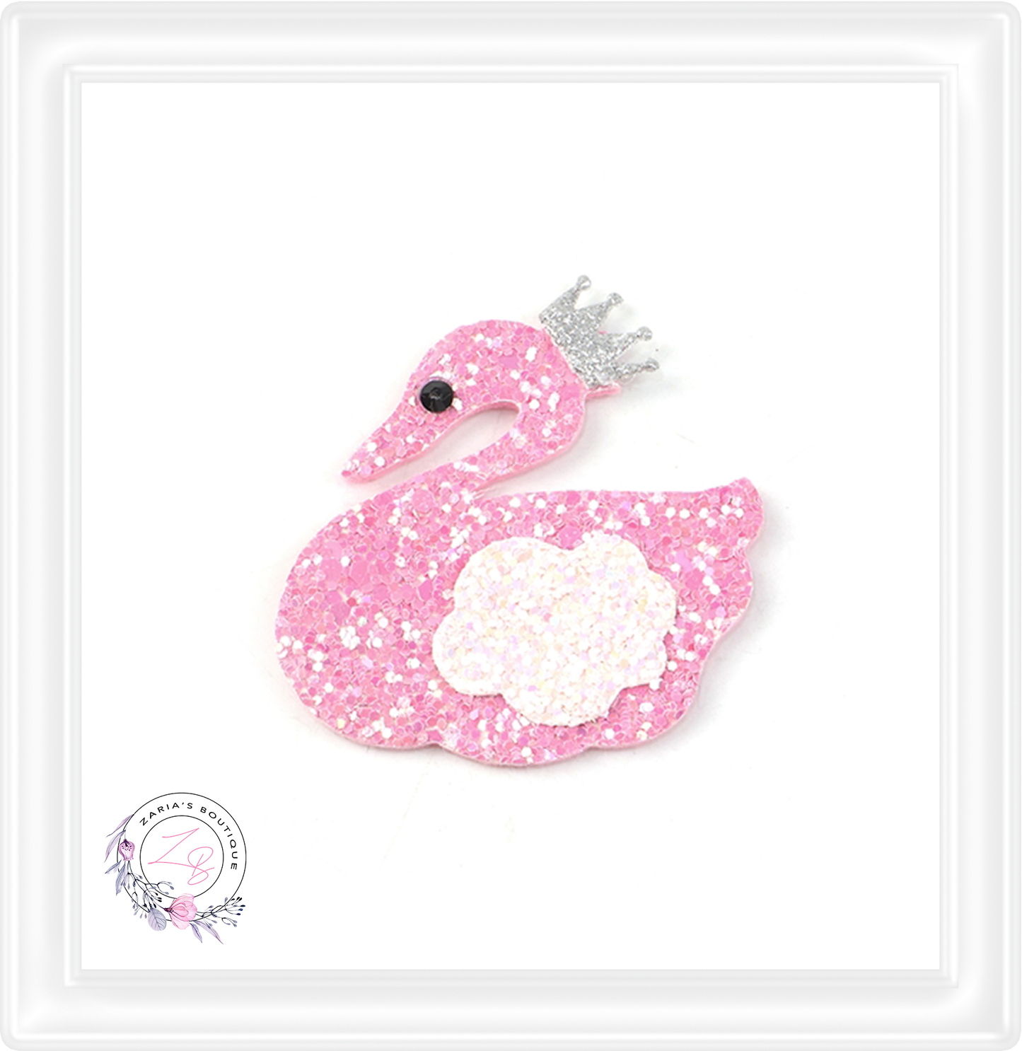 ⋅ Pink Swan Princess ⋅ Chunky Glitter Embellishments x 2