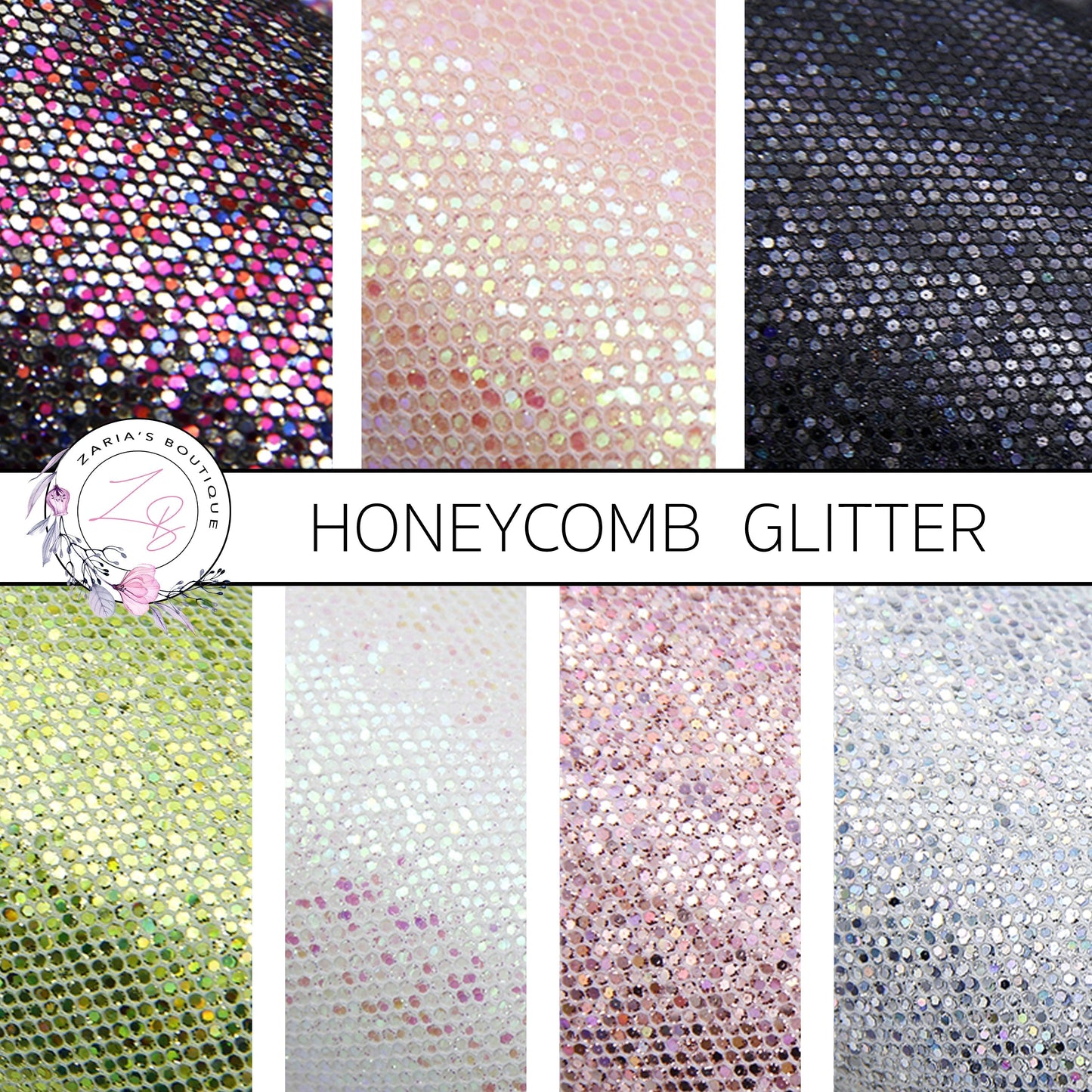 ⋅ Honeycomb Textured Glitter ⋅  Snowflake Sparkle ⋅