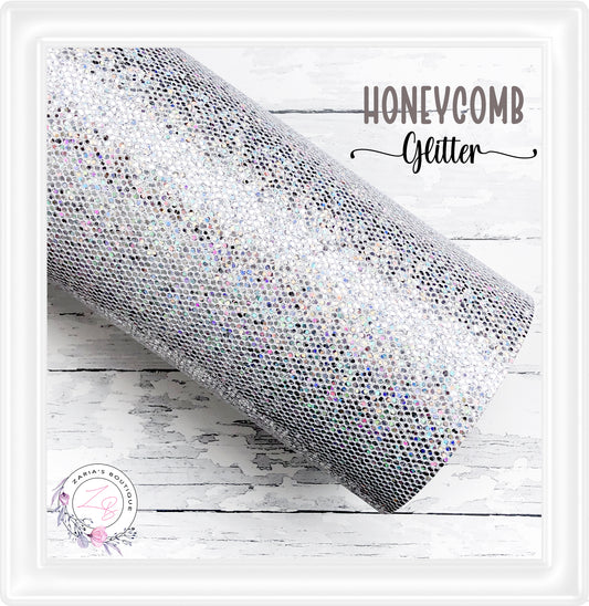 ⋅ Honeycomb Textured Glitter ⋅  Silver Sparkle ⋅