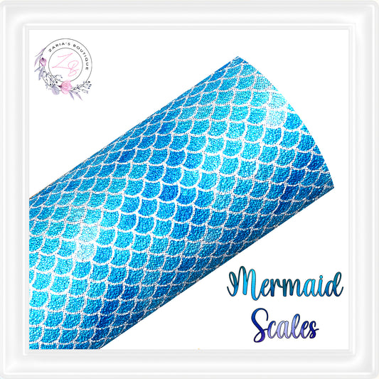 ⋅ Mermaid Scales  ⋅  Textured Faux Leather ⋅ Blues