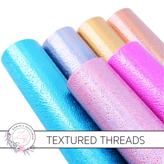 Textured Threads Holo Faux Leather Leatherette ~ Blue ~ 0.86mm