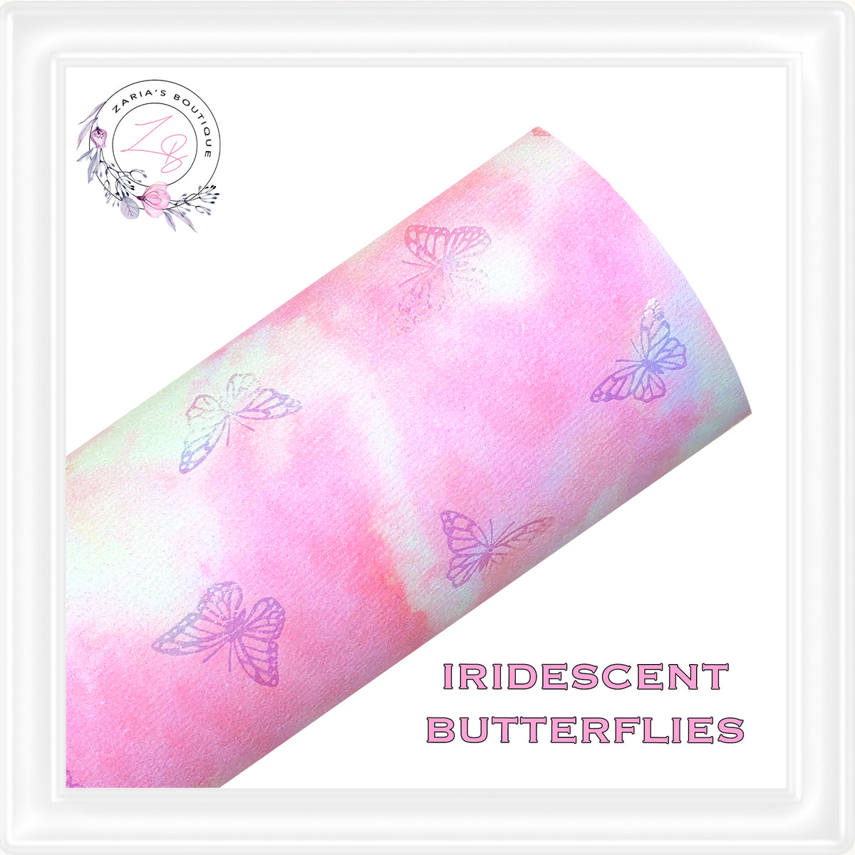⋅ Boho Butterflies & Feathers ⋅ Printed Litchi Leather ⋅