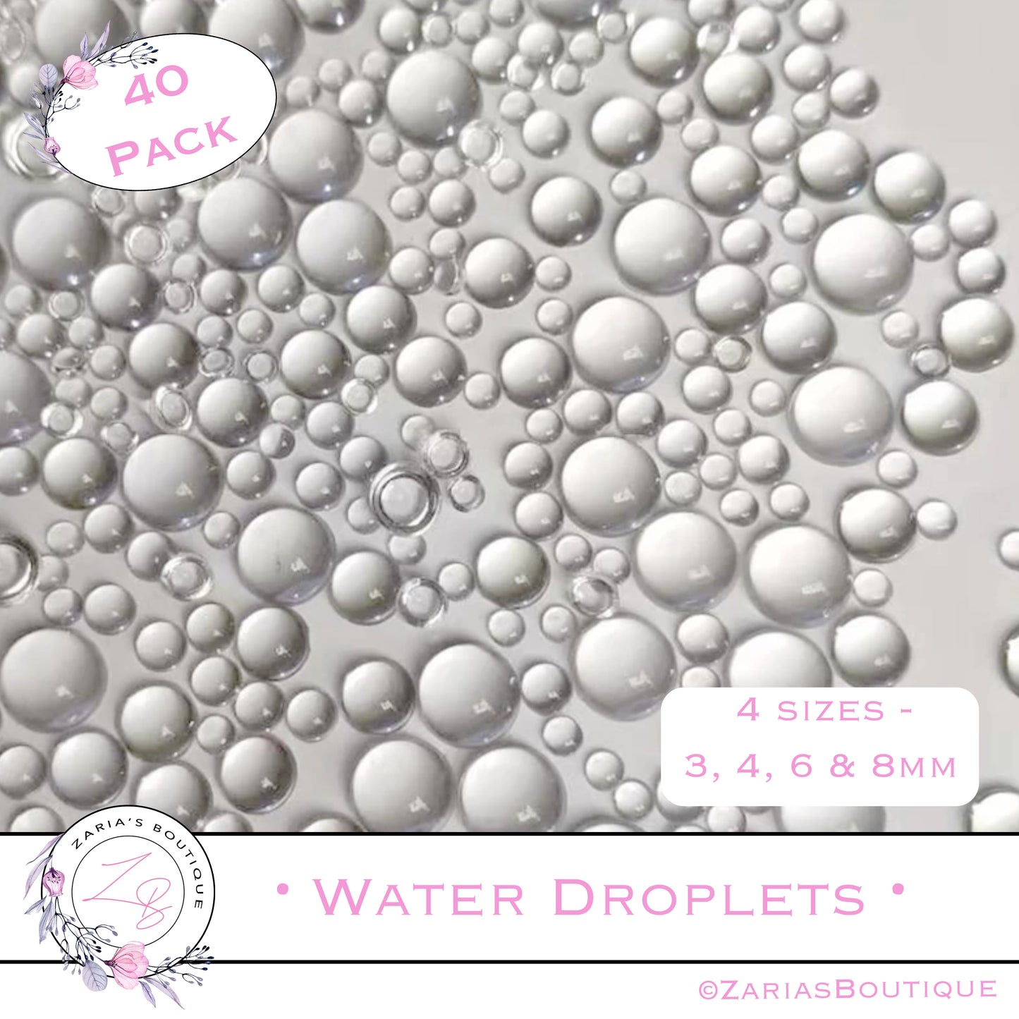 ⋅ Water Droplets ⋅ Transparent Raindrops  ⋅ Embellishment Flatback Resins ⋅