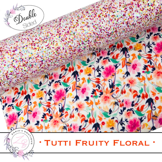 ⋅ Tutti Fruity Floral ⋅ DOUBLE-SIDED Chunky Glitter Sprinkles & Floral Fabric