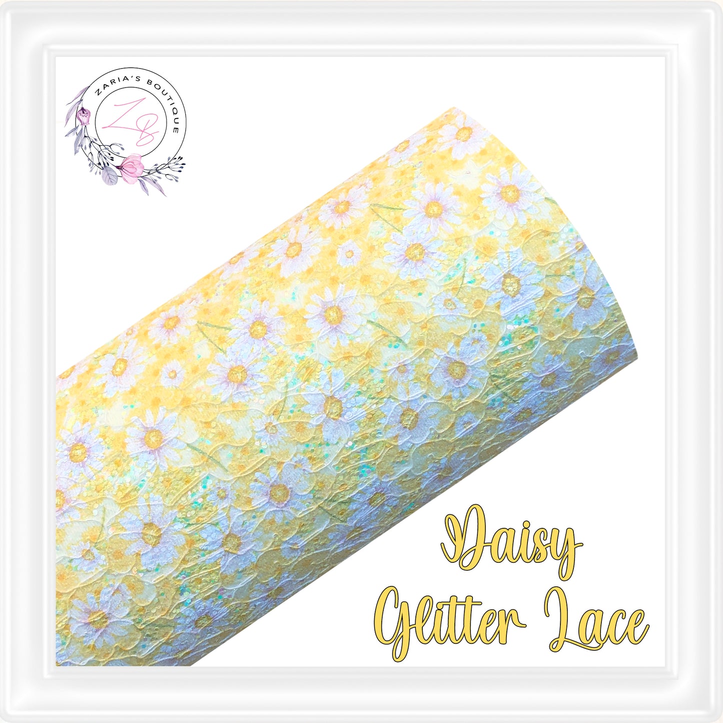 ⋅ Daisy Glitter Lace ⋅ Vegan Faux Leather ⋅ Yellow ⋅