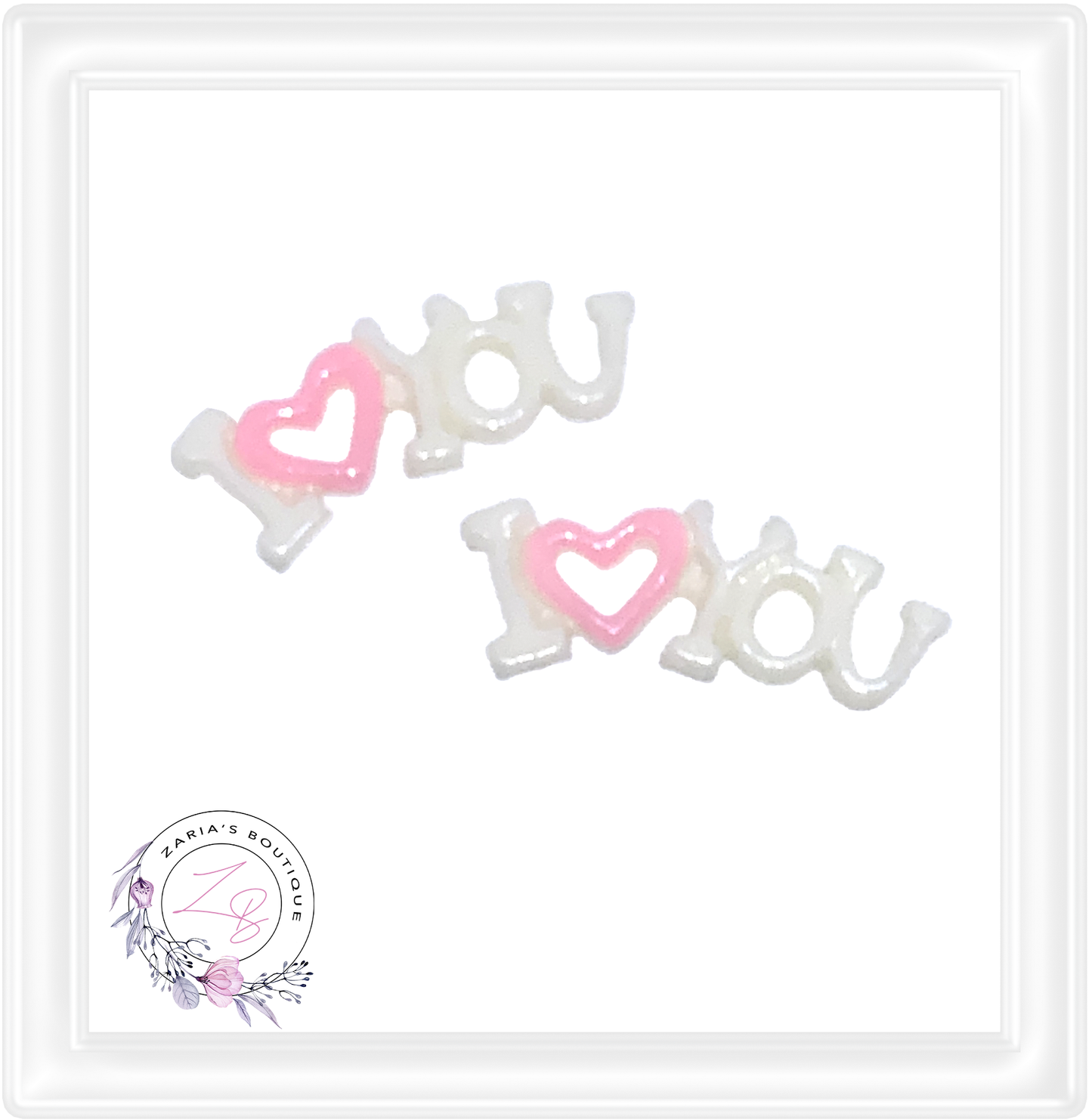 ⋅ I <3 YOU ⋅ Flatback Resin Bow Embellishments ⋅ 2 pieces