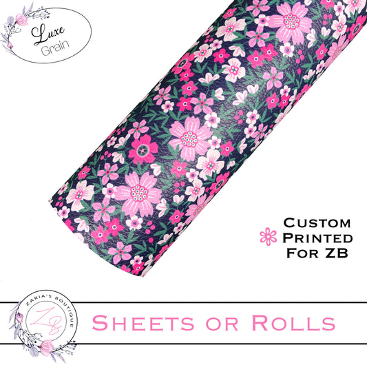 ⋅ Ditsy Floral ⋅ Custom Luxe Vegan Faux Leather ⋅ Sheets or Rolls! ⋅