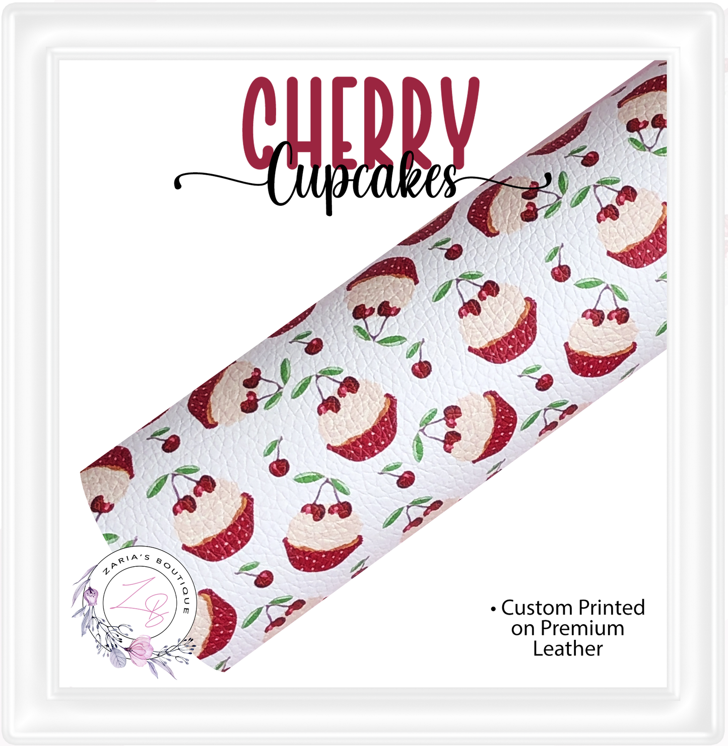 ⋅ Cherry Cupcakes ⋅ Custom Premium Vegan Faux Leather ⋅