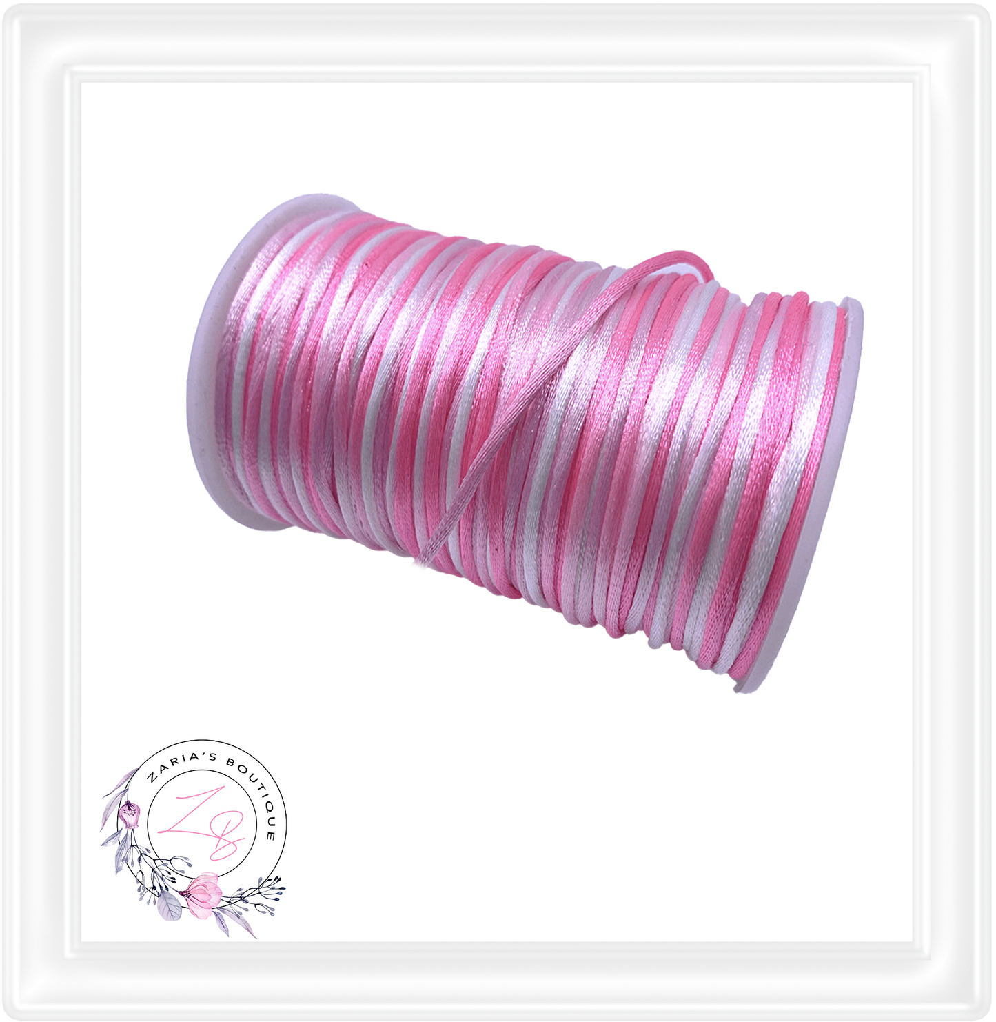⋅ Silky Satin Cord ⋅ Ombre Pinks ⋅ 2.0mm ⋅ 5 yards ⋅