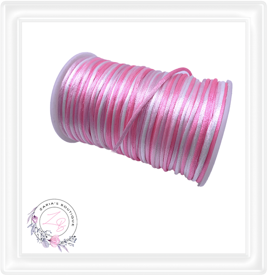 ⋅ Silky Satin Cord ⋅ Ombre Pinks ⋅ 2.0mm ⋅ 5 yards ⋅