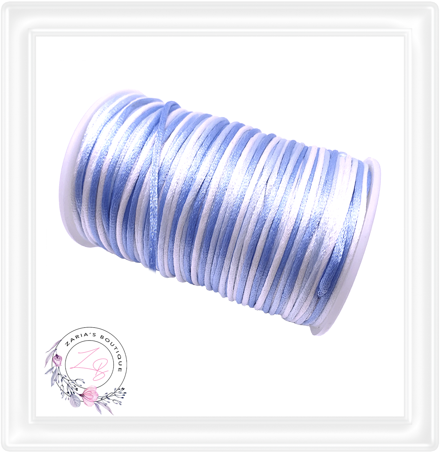 ⋅ Silky Satin Cord ⋅ Ombre Blues ⋅ 2.0mm ⋅ 5 yards ⋅