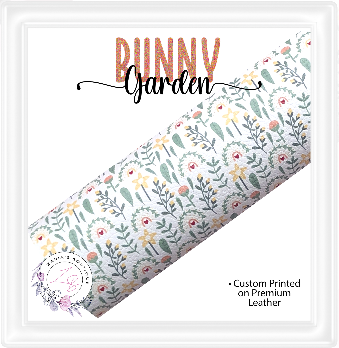 ⋅  Bunny Garden ⋅ Custom Premium Vegan Faux Leather
