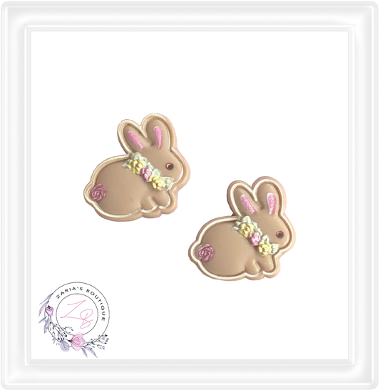 ⋅ Floral Bunnies ⋅ Flatback Resin Bow Embellishments ⋅ 2 pieces