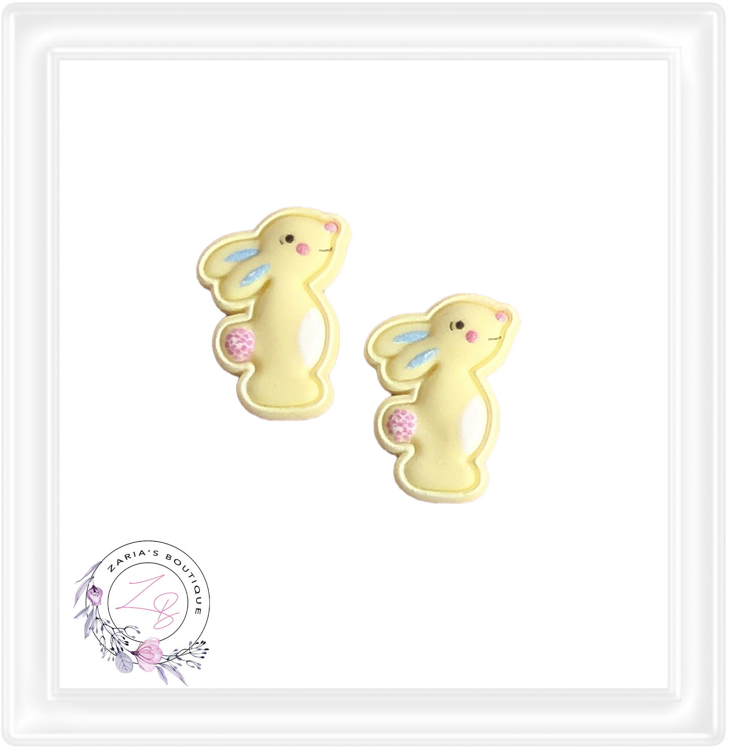 ⋅ Floral Bunnies ⋅ Flatback Resin Bow Embellishments ⋅ 2 pieces