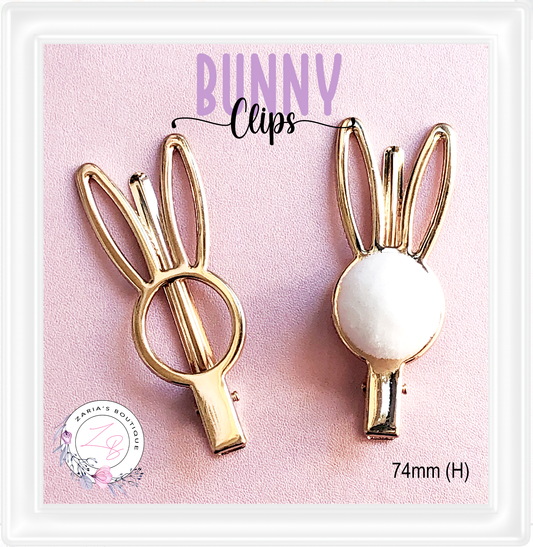 Gold Bunny Clips • Alligator Easter Rabbit Hair Clips