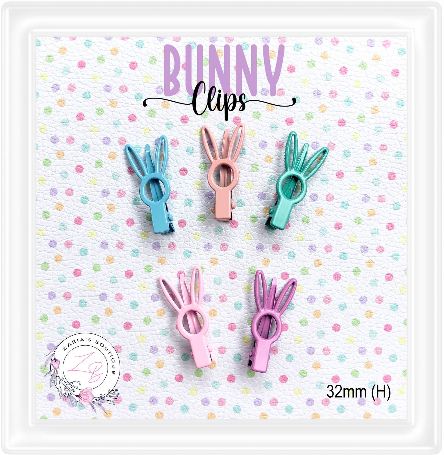 ⋅ Pastel Bunny Clips ⋅ Alligator Easter Rabbit Hair Clips