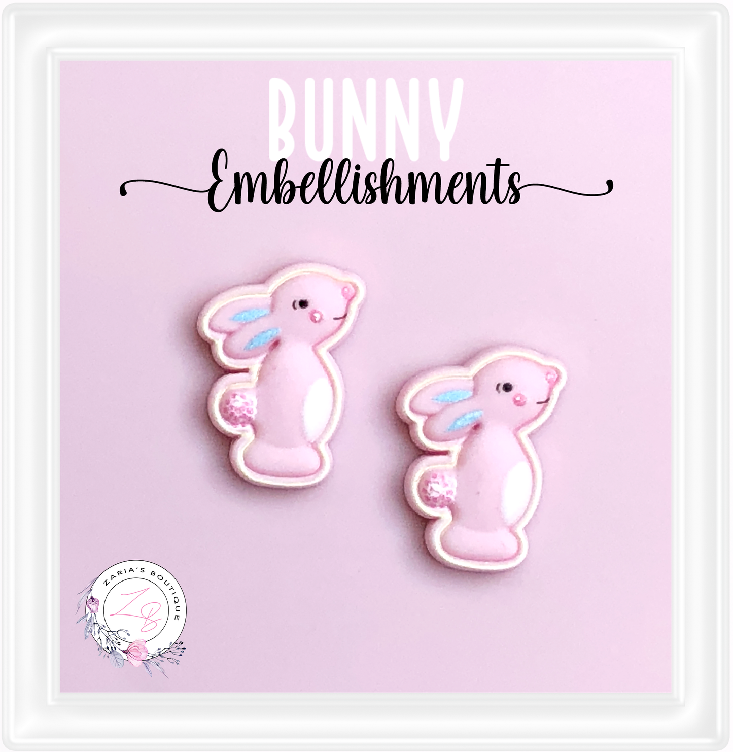 ⋅ Sweet Bunnies ⋅ Flatback Resin Bow Embellishments ⋅ 2 pieces