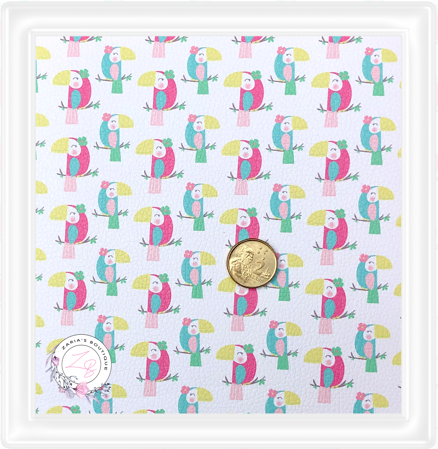 ⋅ Tropical Toucans ⋅ Premium Custom Vegan Faux Leathers