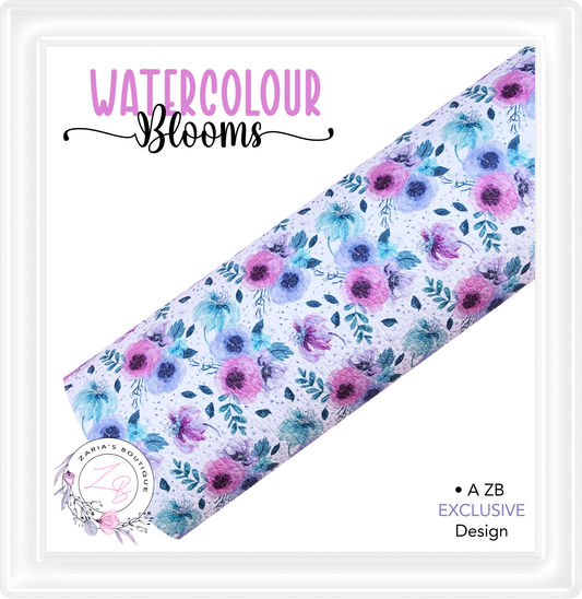 ⋅  Watercolour Blooms ⋅ Exclusive Luxe Vegan Faux Leather ⋅ Sheets or Rolls! ⋅