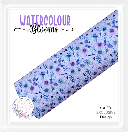 ⋅  Watercolour Blooms ⋅ Exclusive Luxe Vegan Faux Leather ⋅ Sheets or Rolls! ⋅