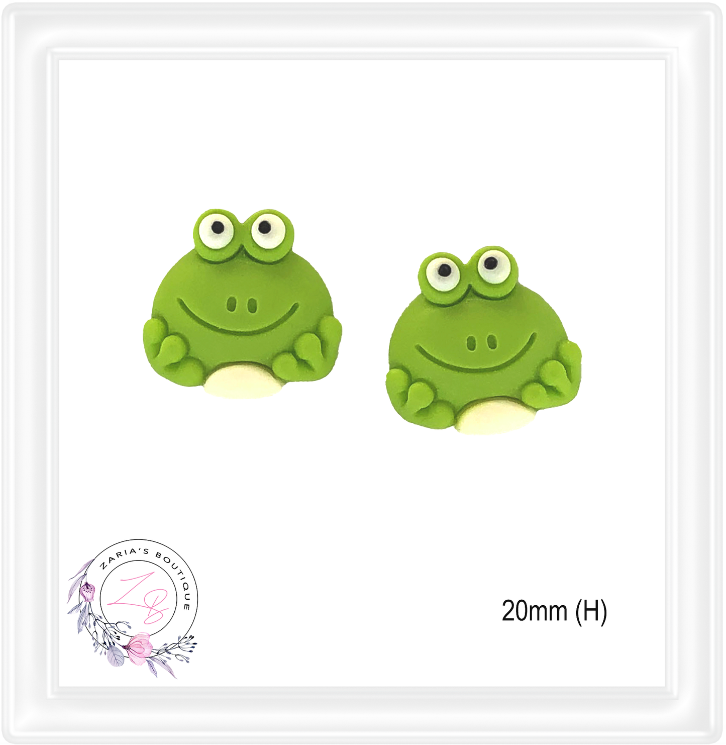 ⋅ Frogs ⋅ Flatback Resin Embellishments ⋅ 2 pieces