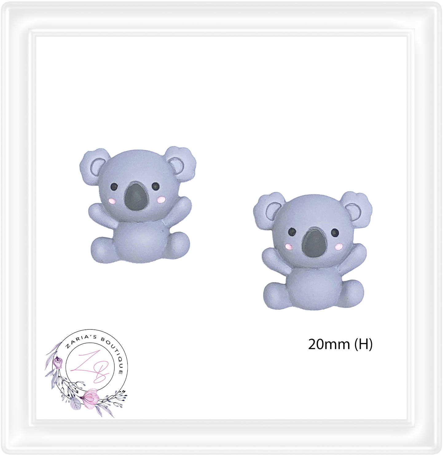 ⋅ Cuddly Koalas ⋅ Flatback Resin Koala Embellishments ⋅ 2 pieces