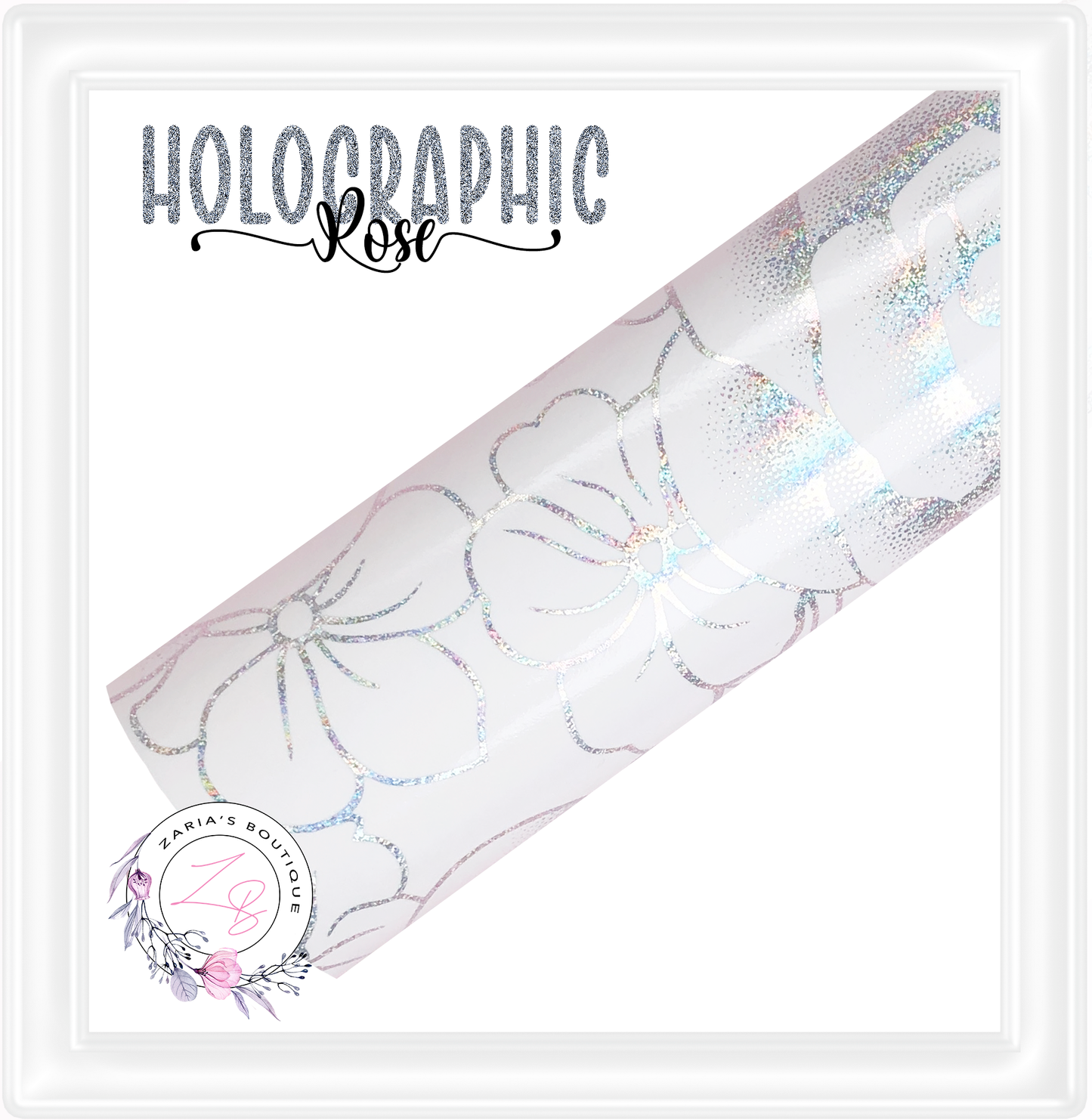 ⋅ Holographic Rose ⋅ White ⋅ Vegan Faux Leather