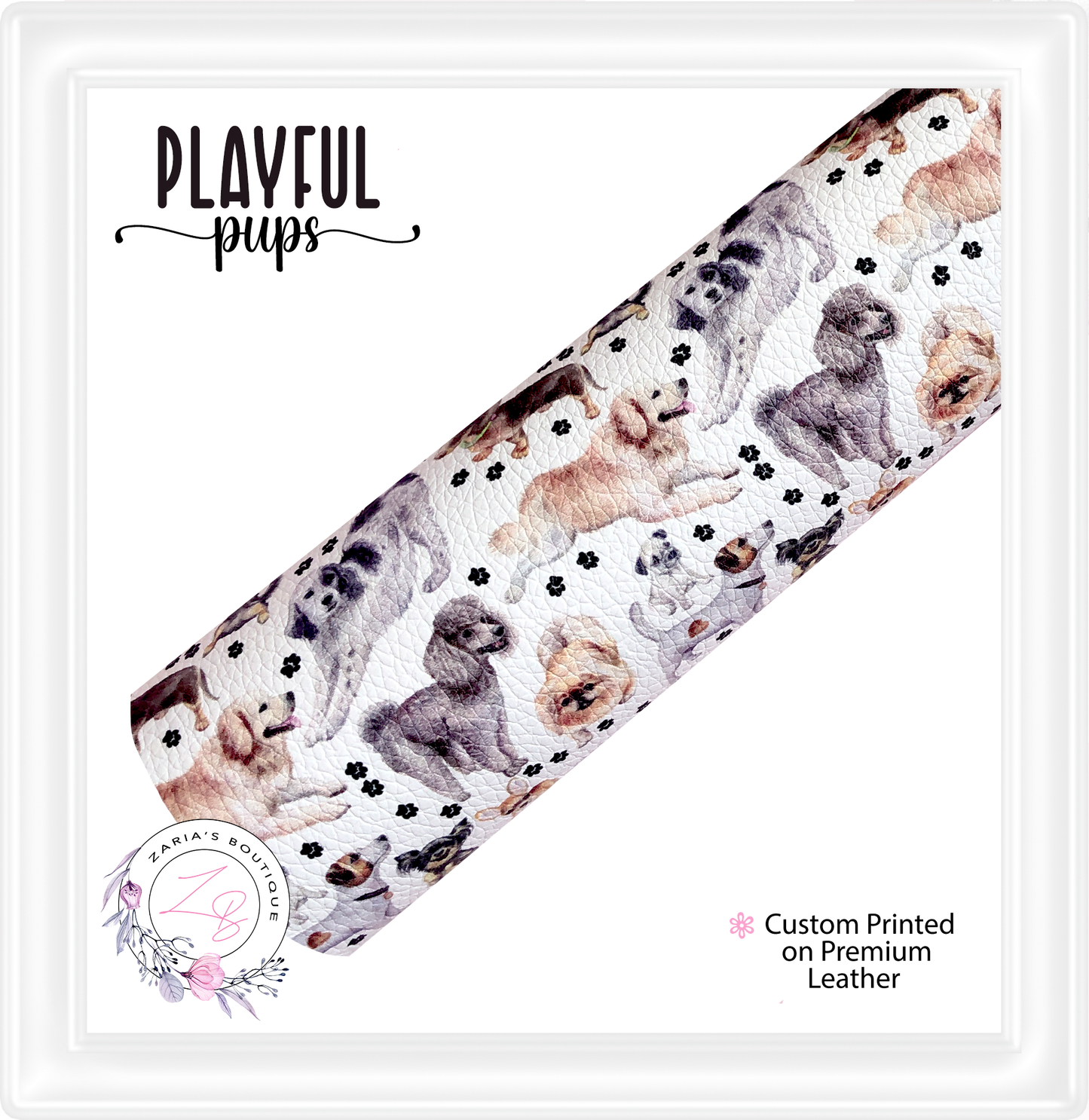 ⋅ Playful Pups ⋅ Custom Premium Vegan Faux Leather ⋅