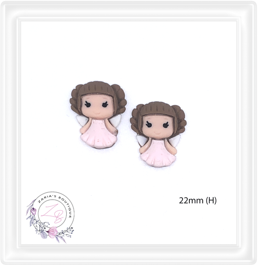 ⋅ Little Maids ⋅ Angel Flatback Resin Bow Embellishments ⋅ 2 pieces