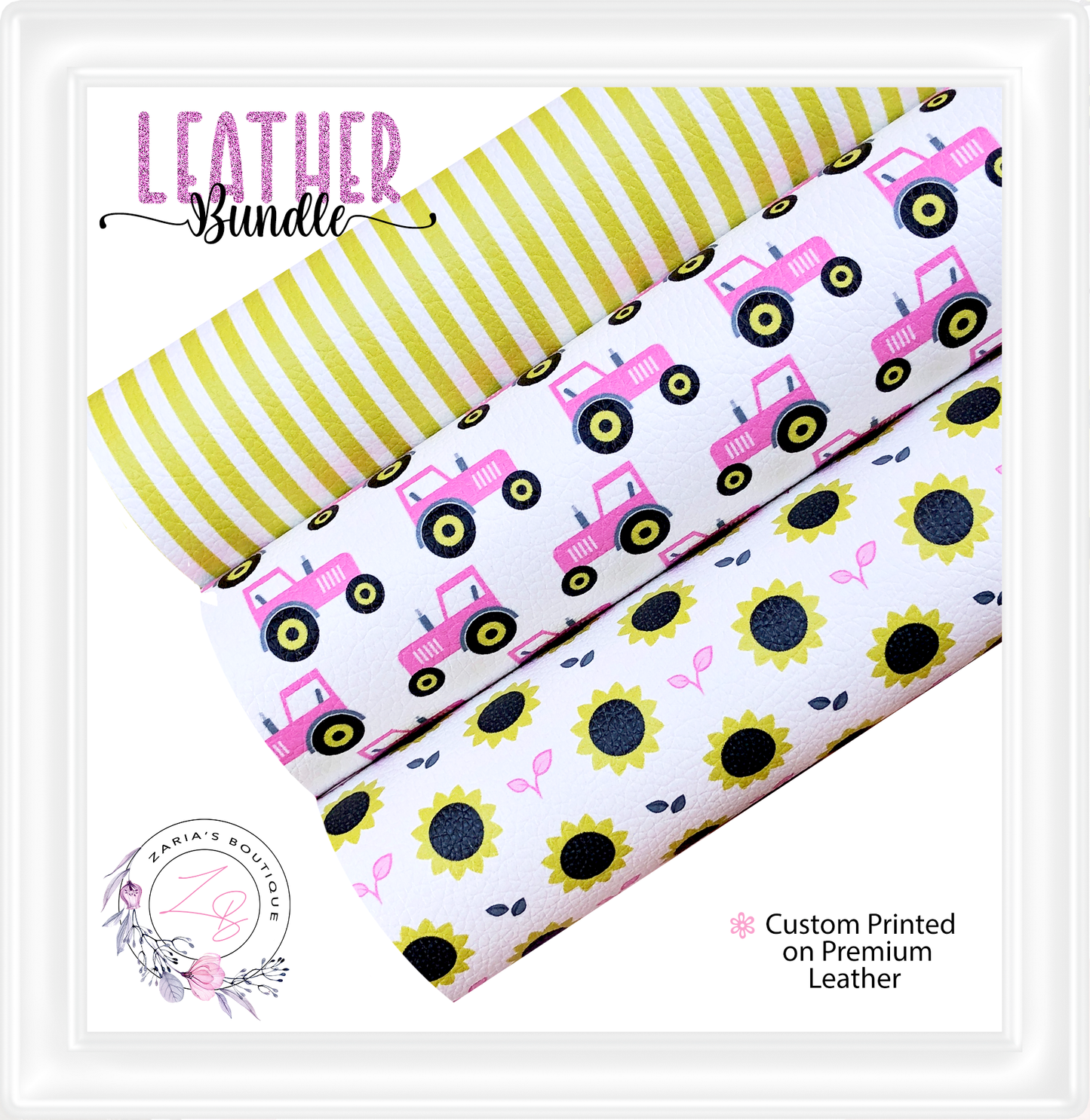 ⋅ Sunflower Garden ⋅ Premium Custom Vegan Faux Leather