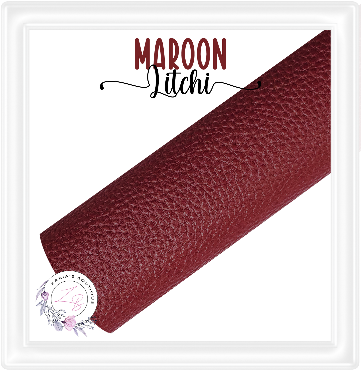⋅ Maroon Red ⋅ Litchi ⋅ Vegan Faux Leather