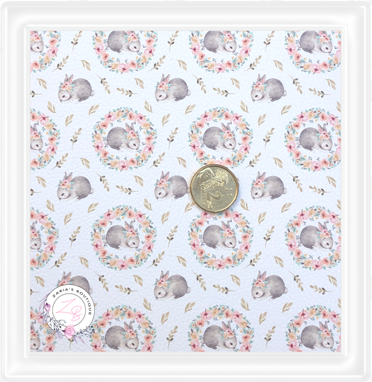⋅ Bunny Wreath ⋅ Premium Custom Vegan Faux Leather
