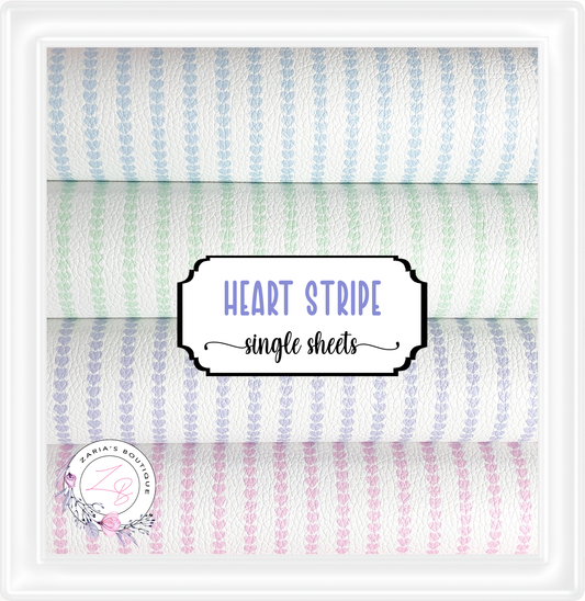 ⋅ Hearts Stripes ⋅ Premium Custom Vegan Faux Leather ⋅ Single Sheets