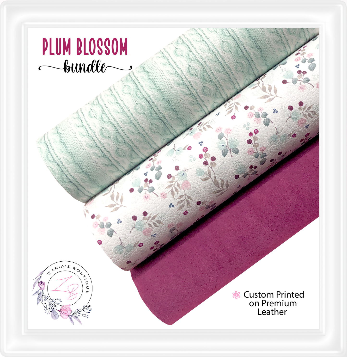 ⋅ Plum Blossom ⋅ Premium Custom Vegan Faux Leather Bundle