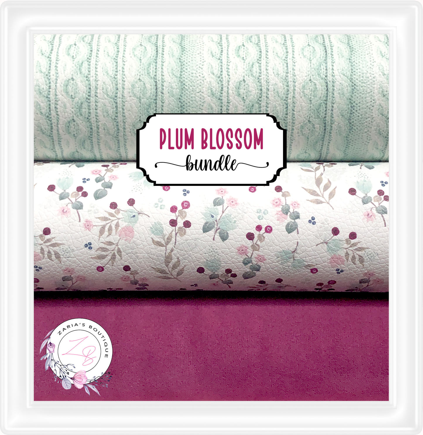 ⋅ Plum Blossom ⋅ Premium Custom Vegan Faux Leather Bundle