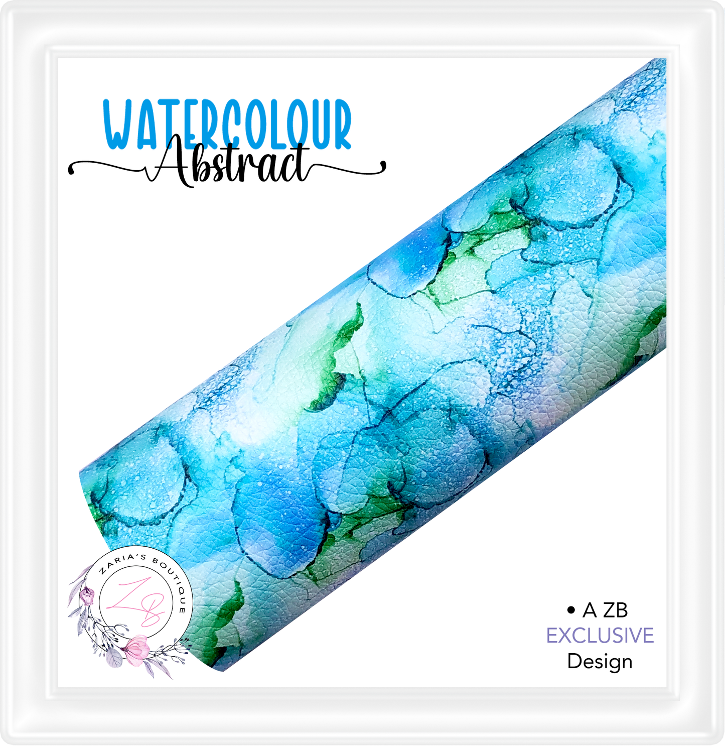 ⋅ Watercolour Abstract ⋅ Custom Luxe Vegan Faux Leather ⋅ Sheets or Rolls! ⋅